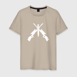 Мужская футболка хлопок Винтовка и нож