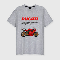 Мужская футболка хлопок Slim Ducati Дукати motosport