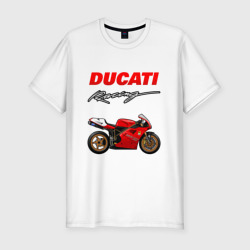 Мужская футболка хлопок Slim Ducati Дукати motosport