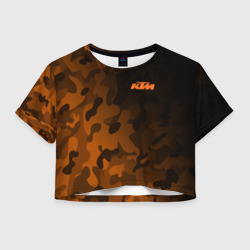 Женская футболка Crop-top 3D KTM КТМ camo racing