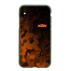 Чехол для iPhone XS Max матовый KTM КТМ camo racing