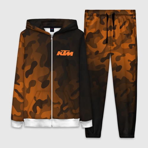 Женский костюм 3D KTM КТМ camo racing, цвет белый