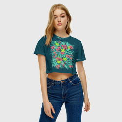 Женская футболка Crop-top 3D SV flowers - фото 2