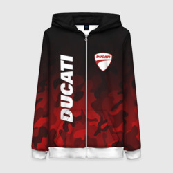 Женская толстовка 3D на молнии Ducati Дукати камуфляж