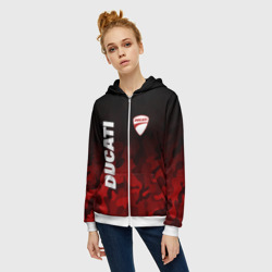 Женская толстовка 3D на молнии Ducati Дукати камуфляж - фото 2