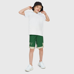 Детские спортивные шорты 3D Milwaukee Bucks. Гостевая форм - фото 2