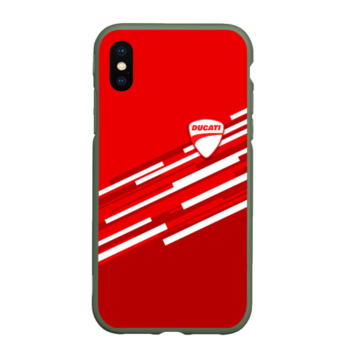 Чехол для iPhone XS Max матовый Ducati Дукати, цвет темно-зеленый