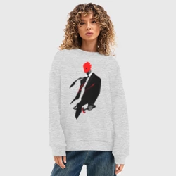 Женский свитшот oversize без начеса хлопок Дорохэдоро Син - фото 2