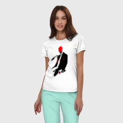 Женская пижама с белой футболкой хлопок Дорохэдоро Син - фото 2