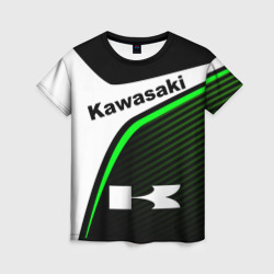 Женская футболка 3D Kawasaki Кавасаки sport