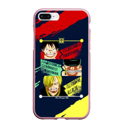 Чехол для iPhone 7Plus/8 Plus матовый Луффи, Зоро и Санджи One Piece