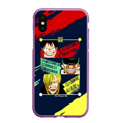 Чехол для iPhone XS Max матовый Луффи, Зоро и Санджи One Piece