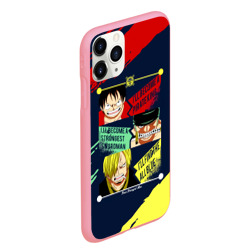 Чехол для iPhone 11 Pro Max матовый Луффи, Зоро и Санджи One Piece - фото 2