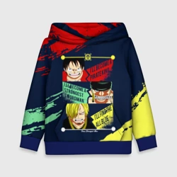 Детская толстовка 3D Луффи, Зоро и Санджи One Piece