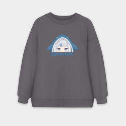 Женский свитшот oversize без начеса хлопок Гура Акула