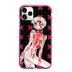 Чехол для iPhone 11 Pro Max матовый Ева 00 Аянами Рей в X Ray