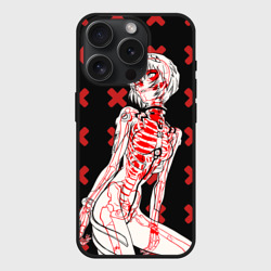 Чехол силиконовый для Apple iPhone 15 Pro матовый Ева 00 Аянами Рей в X Ray