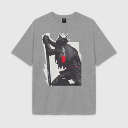 Женская футболка Oversize хлопок texturе Bloodborne