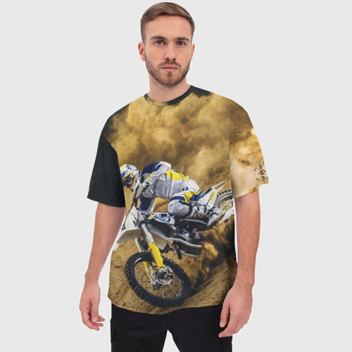 Мужская футболка oversize 3D Husqvarna Хускварна sport, цвет 3D печать - фото 3