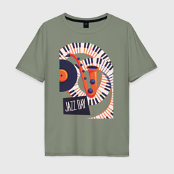 Джаз – Мужская футболка хлопок Oversize с принтом купить со скидкой в -16%