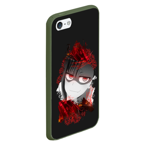 Чехол для iPhone 5/5S матовый Bad Girl. Nagatoro, цвет темно-зеленый - фото 3