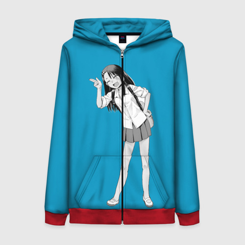 Женская толстовка 3D на молнии Nagatoro Posing, цвет красный