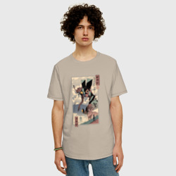 Мужская футболка хлопок Oversize Евангелион древняя гравюра - фото 2