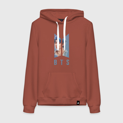 Женская толстовка хлопок BTS logo, цвет кирпичный