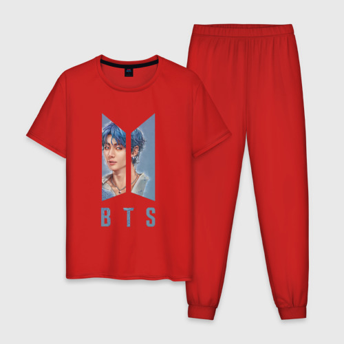 Мужская пижама хлопок с принтом BTS | LOGO (Z), вид спереди #2
