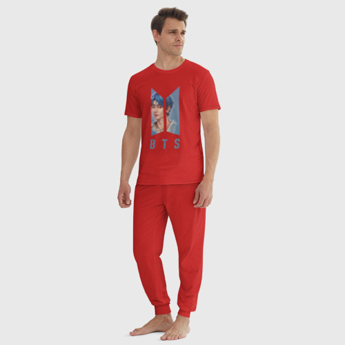Мужская пижама хлопок с принтом BTS | LOGO (Z), вид сбоку #3