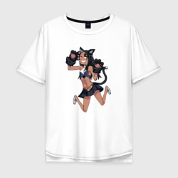 Мужская футболка хлопок Oversize Nagatoro cat