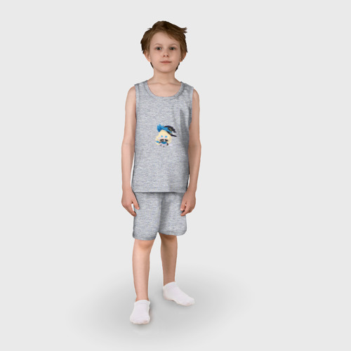 Детская пижама с шортами хлопок Ведьма с нагорья Адзуса, цвет меланж - фото 3