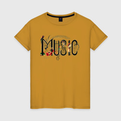 Женская футболка хлопок Моя любимая музыка Music
