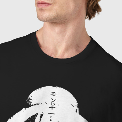 Мужская футболка хлопок с принтом One Piece иероглифы Луффи, фото #4