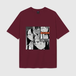 Женская футболка Oversize хлопок texturе Фрейм Манги Нагаторо