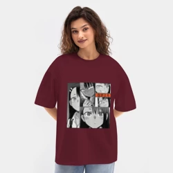 Женская футболка Oversize хлопок texturе Фрейм Манги Нагаторо - фото 2