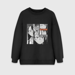 Женский свитшот oversize без начеса хлопок Фрейм Манги Нагаторо