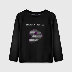 Детский лонгслив 3D Install Gentoo