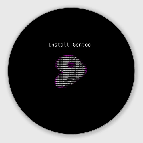 Круглый коврик для мышки Install Gentoo