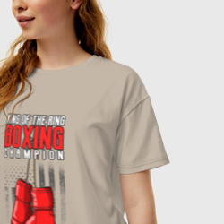 Женская футболка хлопок Oversize Король ринга - фото 2
