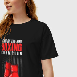 Женская футболка хлопок Oversize Король ринга - фото 2