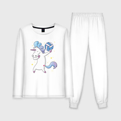 Женская пижама с лонгсливом хлопок Unicorn Volleyball