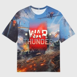 Женская футболка oversize 3D War thunder Вар Тандер