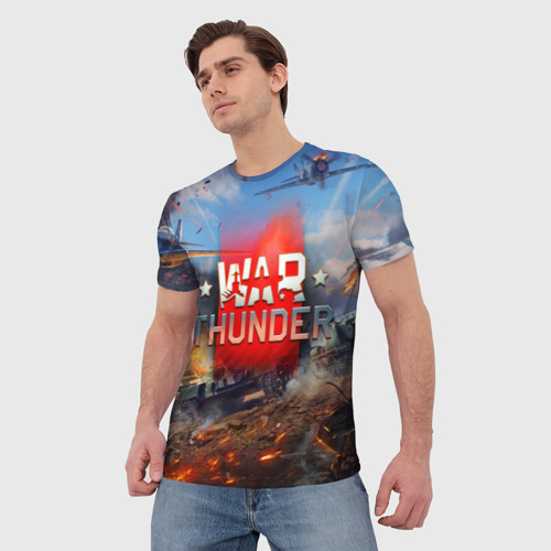 Мужская футболка 3D с принтом War thunder Вар Тандер, фото на моделе #1