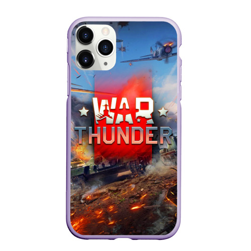 Чехол для iPhone 11 Pro матовый War thunder Вар Тандер, цвет светло-сиреневый