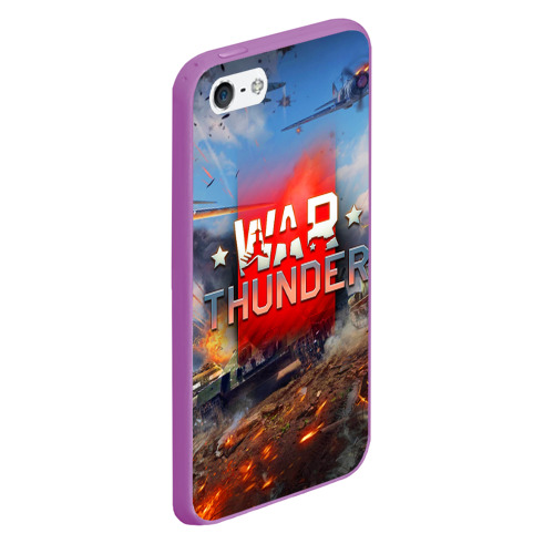 Чехол для iPhone 5/5S матовый War thunder Вар Тандер, цвет фиолетовый - фото 3