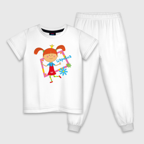 Детская пижама хлопок Лето Царевны, цвет белый