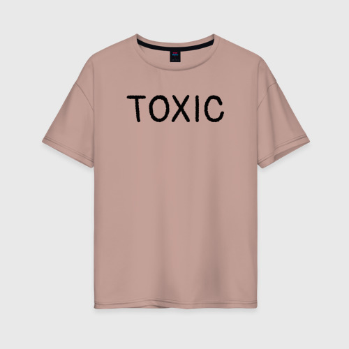 Женская футболка хлопок Oversize Токсик, цвет пыльно-розовый