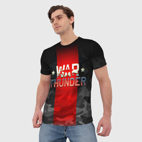 Мужская футболка 3D с принтом WAR THUNDER / ВАР ТАНДЕР, фото на моделе #1