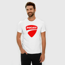 Мужская футболка хлопок Slim Ducati Дукати эмблема - фото 2